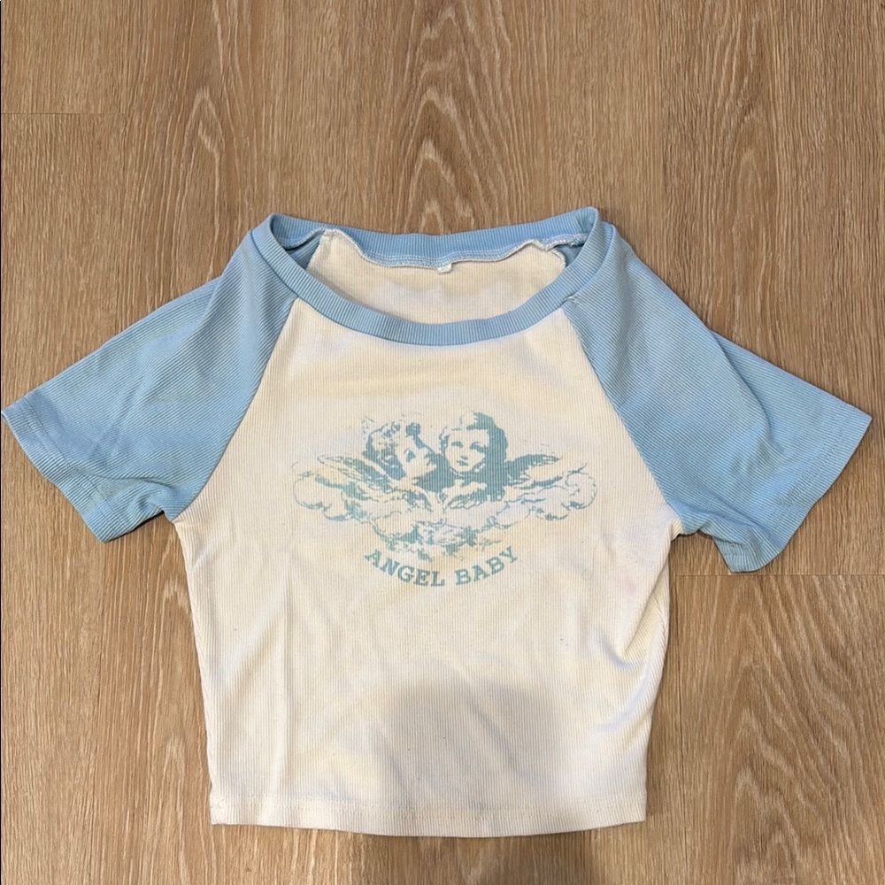 Blue and white Angel Baby T shirt